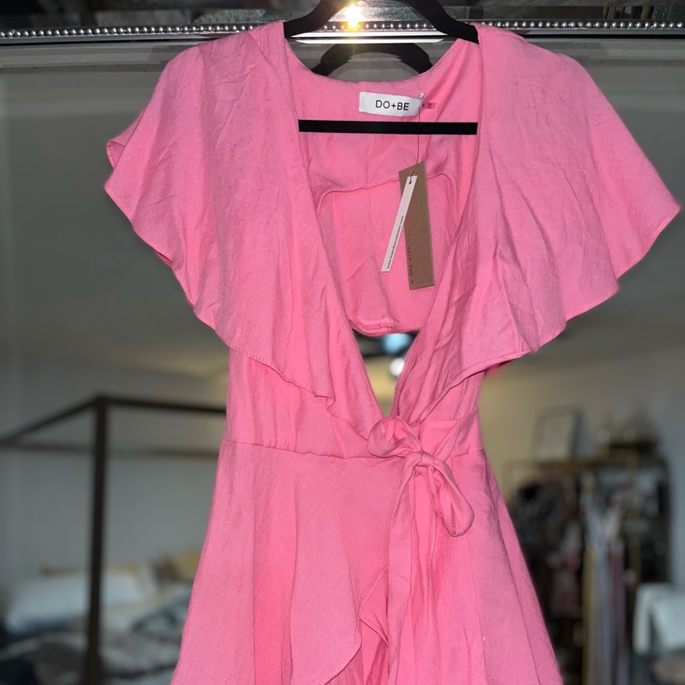 Vici by DO + BE | Movement Cotton Blend Ruffle Wrap Romper